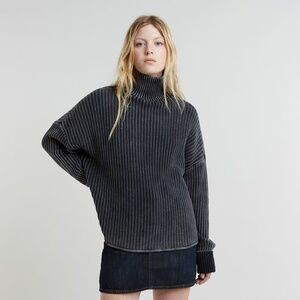 Loose Overdyed Turtle Knitted Sweater